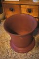 Heavy Iron Antique Mortar And Pestle Old Red Paint Great Antique Piece Primitives photo 3