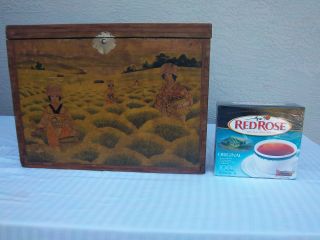 Japanese Tea Chest Wood And Tin Lined photo