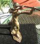 Antique Japanese Bronze Man Statue Playing Flute Kwan-yin photo 1