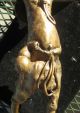 Antique Japanese Bronze Man Statue Playing Flute Kwan-yin photo 7