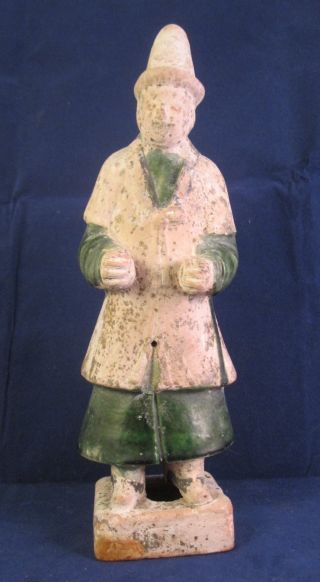 Antique Chinese Terra Cotta W/paint Of A Warrior Ancient And Rare photo