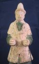 Antique Chinese Terra Cotta W/paint Of A Warrior Ancient And Rare Men, Women & Children photo 1