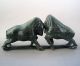 1735g 100%natural Hand - Carved Chinese Black Green Jade Cattle Statue Nr Other photo 1