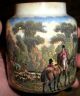 Antique 1800s Apothecary Ceramic Jar W/ Hunting Scene & Horses Around Sides Vafo Primitives photo 10