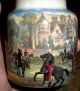 Antique 1800s Apothecary Ceramic Jar W/ Hunting Scene & Horses Around Sides Vafo Primitives photo 8