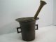 Antique 18th 19th Century Bronze Mortar Brass Pestle Large Heavy Pair Pharmacy Metalware photo 10