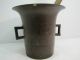 Antique 18th 19th Century Bronze Mortar Brass Pestle Large Heavy Pair Pharmacy Metalware photo 1