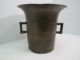 Antique 18th 19th Century Bronze Mortar Brass Pestle Large Heavy Pair Pharmacy Metalware photo 3