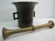 Antique 18th 19th Century Bronze Mortar Brass Pestle Large Heavy Pair Pharmacy Metalware photo 8