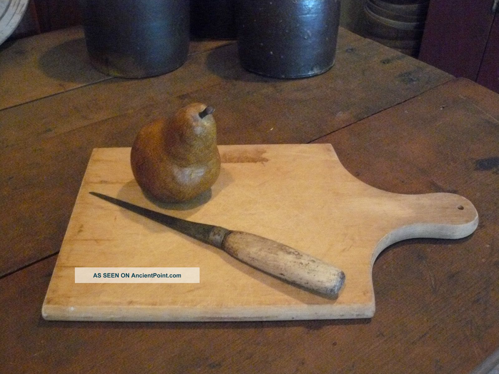 Wooden Bread Cutting Board Old Farmhouse Style Primitives photo