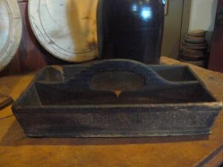 Early Old Cutlery Tote Tray Box photo