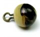 Antique Glass Ball Button Mocha W/ Swirled Yellow & Gold Sparkle On Black Buttons photo 1