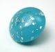Antique Paperweight Glass Button Silver Flecks Over Turquoise Swirl Back Buttons photo 1