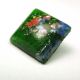 Antique Leo Popper Glass Button Green Square W/ Blue & Pink Buttons photo 1