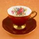 Foley Eb – Red Cup & Saucer,  Flowers Inside,  Gold Trimmed,  3007 Made In England Cups & Saucers photo 5