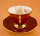 Foley Eb – Red Cup & Saucer,  Flowers Inside,  Gold Trimmed,  3007 Made In England Cups & Saucers photo 6