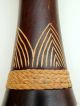 Art Vintage Old Wooden Wood Hand Carved Decorative Tall Flower Rose Vase 12 Inch Other photo 4