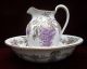Large Vintage Wash Bowl & Pitcher Wisteria Copeland’s Hampton & Sons London Pitchers photo 2