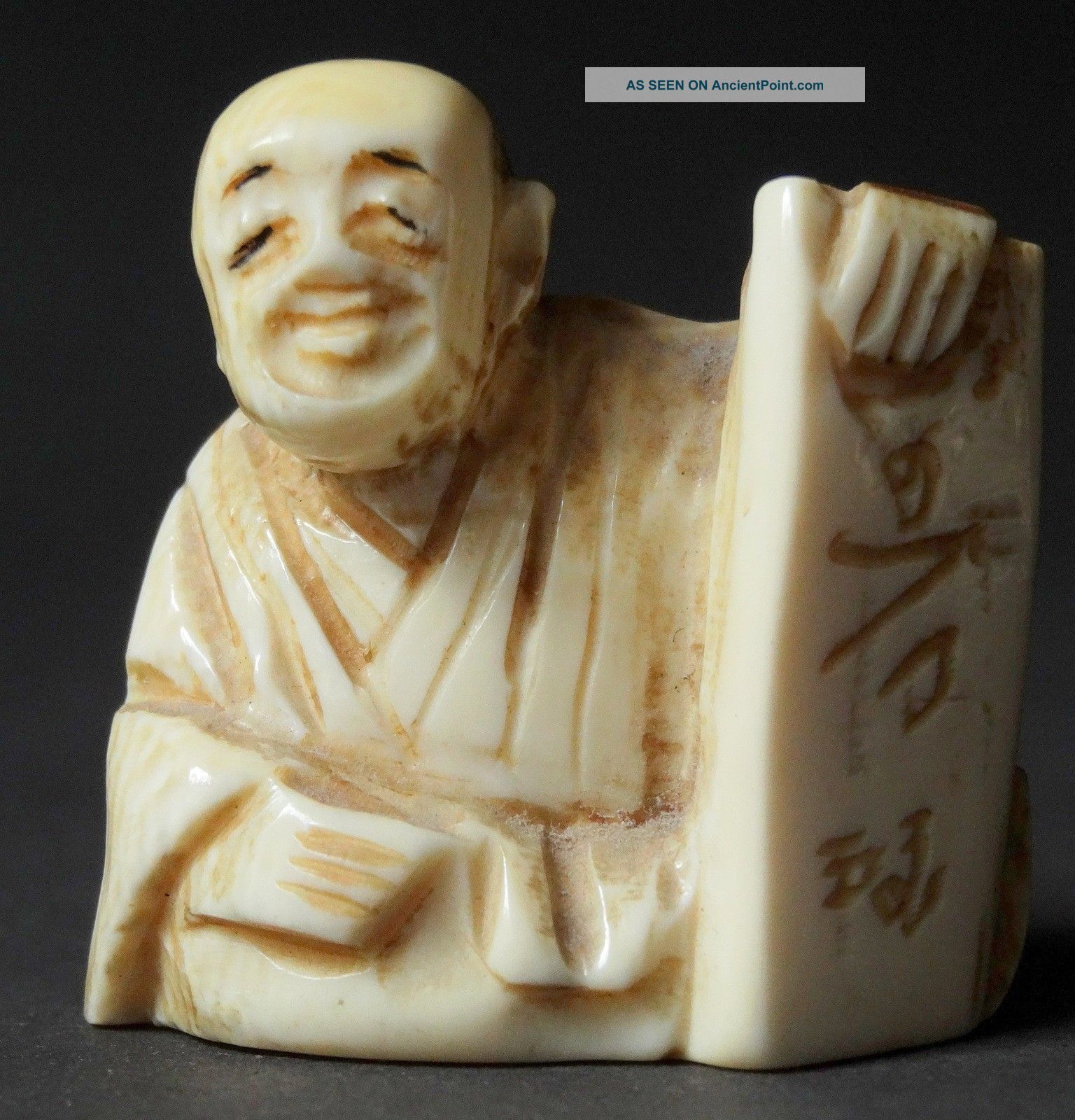 Japanese Netsuke Signed Late 19th Century Meiji Era Period Japan Netsuke photo