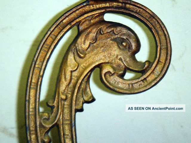 Antique Dolphin Gilded Plant Stand ? Cast Iron Scroll Strawberry Stand Pat Pend Metalware photo