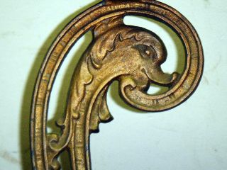 Antique Dolphin Gilded Plant Stand ? Cast Iron Scroll Strawberry Stand Pat Pend photo