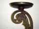 Antique Dolphin Gilded Plant Stand ? Cast Iron Scroll Strawberry Stand Pat Pend Metalware photo 2