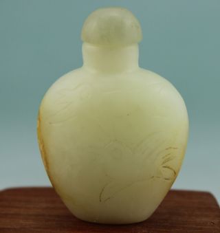Chinese Xiuyan Jade Hand - Carved Intaglio Pattern The Bird Patterns Snuff Bottle photo