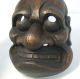 D827: Japanese Old Wood Carving Ware Dharma Mask With Wonderful Atmosphere Masks photo 1
