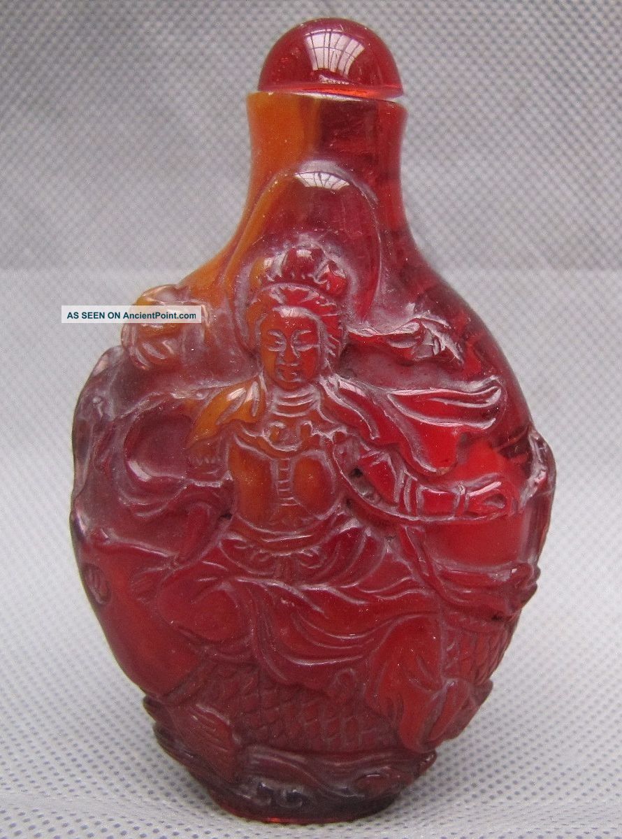 Collection Beautifully Carved Goddess Of Mercy Snuff Bottles Snuff Bottles photo