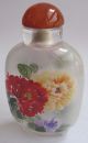 161 Peking Glass Inside Painting Blooming Peony Snuff Bottle&gift Box Snuff Bottles photo 2