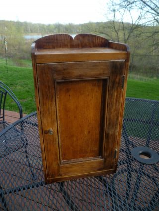 Antique Wood Medicine Cabinet Cupboard Chest Early 1900 ' S Tabletop Or Wall Mount photo
