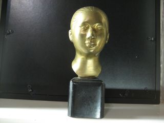 Vintage South Vietnamese Bronze Head Bust Of A Woman Statue Indochina Post 1940 photo