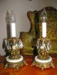 2 Vtg French Cherub Chandelier Candelabras Crystal Table Lamp Light Fixtures Old Chandeliers, Fixtures, Sconces photo 11