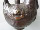 Chinese Bronze Teapot Carven Birds Shape Mouse Spout Lid On Back Old Exquisite Teapots photo 5