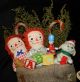 Primitive Antique Cutter Quilt Christmas Stocking W/vintage Toys Primitives photo 4