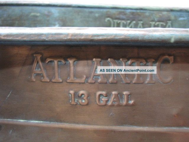 Handled Antique Atlantic Copper Boiler Laundry Wash Tub Trough Planter No Cover Primitives photo