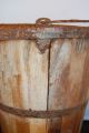 Vintage Antique Wooden Dlb26 Water Country Large Bucket Rustic Pail Farm Apple Primitives photo 1