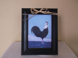 Vintage Style Rooster Wall/shelf Picture,  7 1/8 X 9 1/8 photo