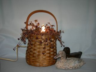 Vintage Basket Lamp Accent Light - Home Decor photo
