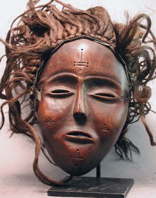 Makishi African Powerful Luvale Likishi Dance Ceremonial Wood Mask Zambia Ethnix photo