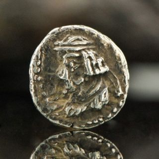Ancient Silver Coin Rare Early Indo Parthian Kingdom Small Obol Drachma 0.  698 G photo