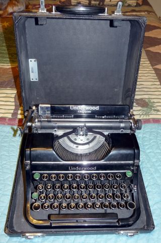 Antique 1930 ' Ies Underwood Champion Typewriter With Case photo