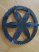 Antique Vtg Wilton Round Pinwheel Cast Iron Trivet Steampunk Trivets photo 2