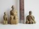 3 Old Clay Earthenware Men Sculptures Statues Figures 462grams Thailand Asia Statues photo 1