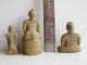 3 Old Clay Earthenware Men Sculptures Statues Figures 462grams Thailand Asia Statues photo 3
