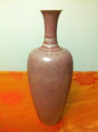 Peach Bloom Color Porcelain Vase （laifuping） With Kangxi Mark At The Base photo