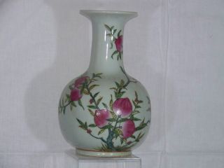 Chinese Antique Qing Dy Pomogranate Porcelain Vase Underglaze Reign Mark photo