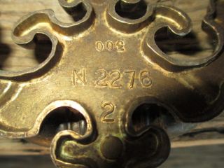 Of 7 Ornate Solid Brass Antique/vintage Drawer Pulls N - 2278 Pat No 210802 photo