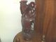 Antique Hand Carved Chinese Hard Wood Statue Sculpture Of Chinese Traveling Man Men, Women & Children photo 2