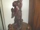 Antique Hand Carved Chinese Hard Wood Statue Sculpture Of Chinese Traveling Man Men, Women & Children photo 3